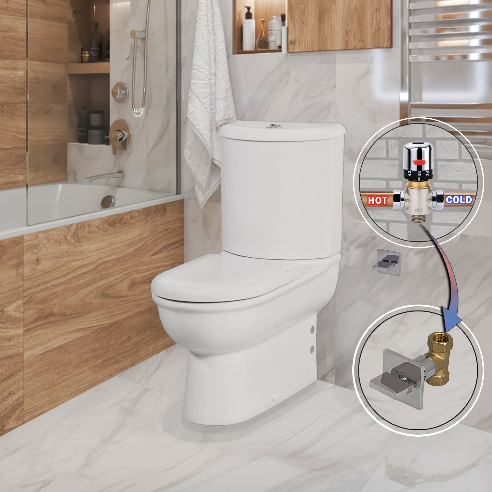 Celino Closed Couple Bidet Toilet With Soft Close Seat - www.ultrabathroom.com