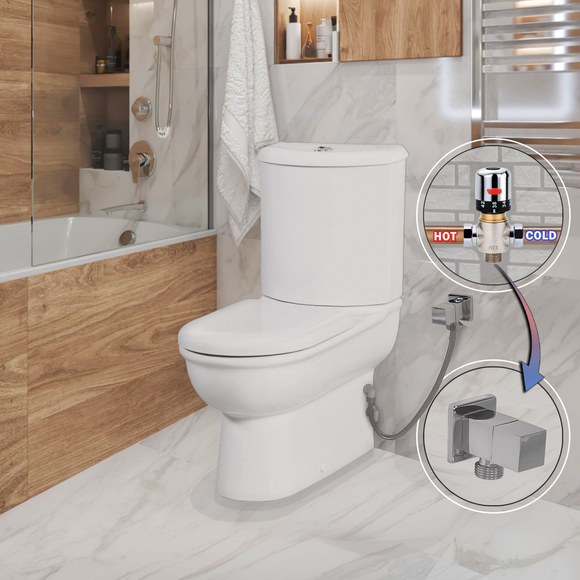 Celino Closed Couple Bidet Toilet With Soft Close Seat - www.ultrabathroom.com