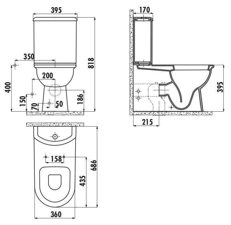 Celino Closed Couple Bidet Toilet With Soft Close Seat - www.ultrabathroom.com