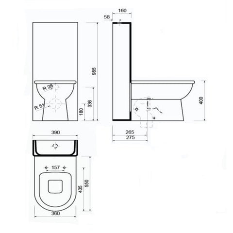 Celino Modern Closed Couple Combined Bidet Toilet With Soft Close Seat - www.ultrabathroom.com