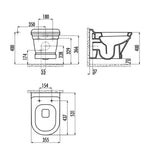 Efes Antique Anthracite Wall Hung Combined Bidet Toilet With Soft Close Seat - www.ultrabathroom.com