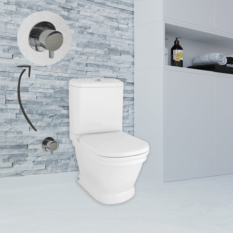 Efes Antique Closed Couple Combined Bidet Toilet With Soft Close Seat