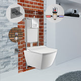 Elegance Rimless Wall Hung Combined Bidet Toilet With Soft Close Seat