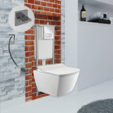 Elegance Rimless Wall Hung Combined Bidet Toilet With Soft Close Seat