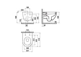 Franco Anthracite Wall Hung Combined Bidet Toilet With Soft Close Seat - www.ultrabathroom.com