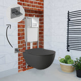 Franco Anthracite Wall Hung Combined Bidet Toilet With Soft Close Seat - www.ultrabathroom.com