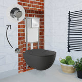 Franco Anthracite Wall Hung Combined Bidet Toilet With Soft Close Seat - www.ultrabathroom.com