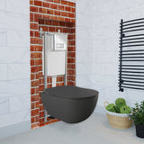 Franco Anthracite Wall Hung Combined Bidet Toilet With Soft Close Seat - www.ultrabathroom.com
