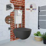 Franco Anthracite Wall Hung Combined Bidet Toilet With Soft Close Seat - www.ultrabathroom.com
