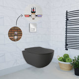 Franco Anthracite Wall Hung Combined Bidet Toilet With Soft Close Seat - www.ultrabathroom.com