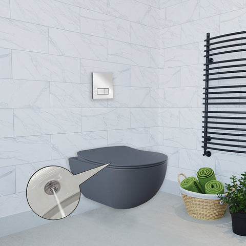 Franco Basalt Wall Hung Combined Bidet Toilet With Soft Close Seat - www.ultrabathroom.com