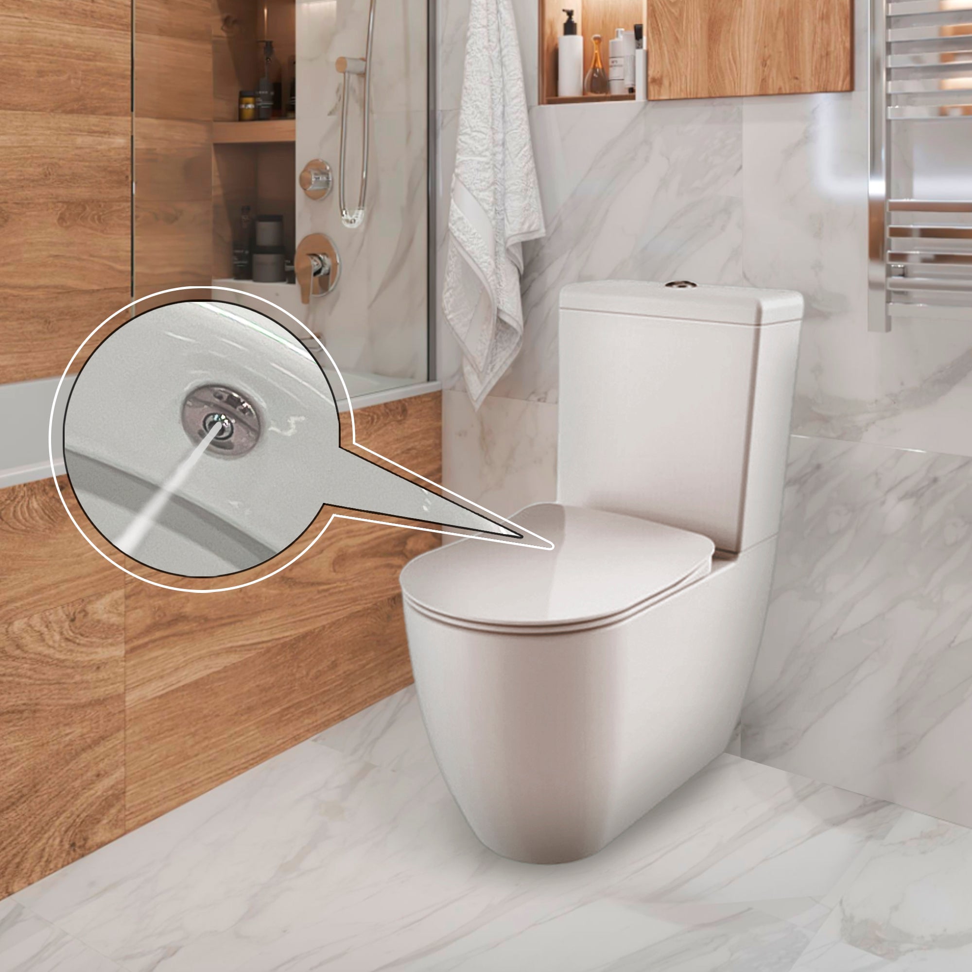 Franco Closed Couple Combined Bidet Toilet With Soft Close Seat - www.ultrabathroom.com