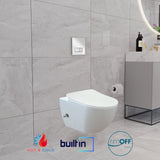 Franco Integrated Rimless Hot and Cold Wall Hung Combined Bidet Toilet With Soft Close Seat - www.ultrabathroom.com