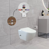 Franco Integrated Rimless Wall Hung Combined Bidet Toilet With Soft Close Seat - www.ultrabathroom.com