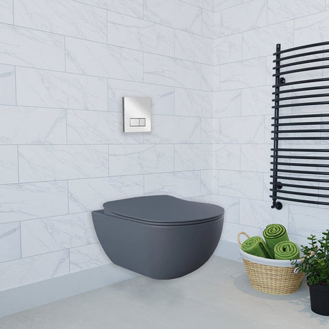 Franco Rimless Basalt Wall Hung Combined Bidet Toilet With Soft Close Seat - www.ultrabathroom.com