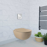 Franco Rimless Cappuccino Wall Hung Combined Bidet Toilet With Soft Close Seat - www.ultrabathroom.com