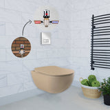 Franco Rimless Cappuccino Wall Hung Combined Bidet Toilet With Soft Close Seat - www.ultrabathroom.com