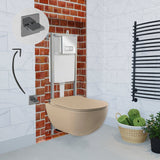 Franco Rimless Cappuccino Wall Hung Combined Bidet Toilet With Soft Close Seat - www.ultrabathroom.com