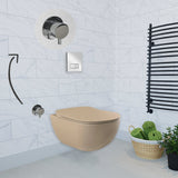 Franco Rimless Cappuccino Wall Hung Combined Bidet Toilet With Soft Close Seat - www.ultrabathroom.com