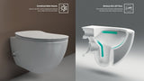 Franco Rimless Cappuccino Wall Hung Combined Bidet Toilet With Soft Close Seat - www.ultrabathroom.com