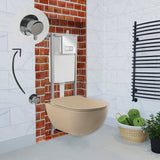 Franco Rimless Cappuccino Wall Hung Combined Bidet Toilet With Soft Close Seat - www.ultrabathroom.com