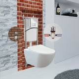 Franco Rimless Wall Hung Combined Bidet Toilet With Soft Close Seat - www.ultrabathroom.com