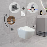 Franco Rimless Wall Hung Combined Bidet Toilet With Soft Close Seat - www.ultrabathroom.com