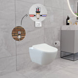 Franco Rimless Wall Hung Combined Bidet Toilet With Soft Close Seat - www.ultrabathroom.com