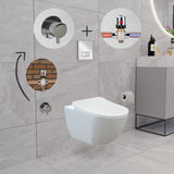Franco Rimless Wall Hung Combined Bidet Toilet With Soft Close Seat - www.ultrabathroom.com