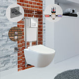 Franco Rimless Wall Hung Combined Bidet Toilet With Soft Close Seat - www.ultrabathroom.com
