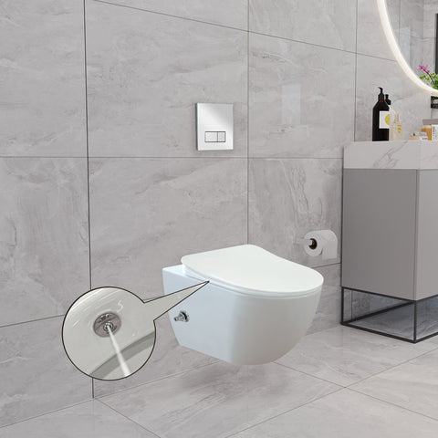 Franco Integrated Rimless Wall Hung Combined Bidet Toilet With Soft Close Seat