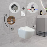 Franco Wall Hung Combined Bidet Toilet With Soft Close Seat