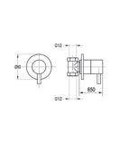 GROHIT Concealed Round Tap, Shut Off Valve, On/Off Tap, 15mm - www.ultrabathroom.com