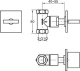 GROHIT Concealed Square Tap, Shut Off Valve, On/Off Tap, 15mm - www.ultrabathroom.com