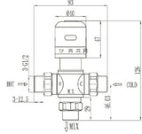 GROHIT Thermostatic Mixing Valve, Concealed Blending Valve, 15mm - www.ultrabathroom.com