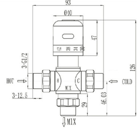 GROHIT Thermostatic Mixing Valve, Concealed Blending Valve, 15mm - www.ultrabathroom.com