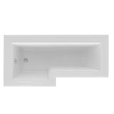 L - Shaped Shower Bath 1700 mm - Left Handed - www.ultrabathroom.com