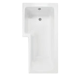 L - Shaped Shower Bath 1700 mm - Left Handed - www.ultrabathroom.com