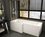 L - Shaped Shower Bath 1700 mm - Left Handed - www.ultrabathroom.com