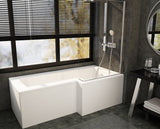 L - Shaped Shower Bath 1700 mm - Right Handed - www.ultrabathroom.com