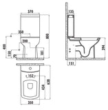 Laura MATT BLACK Closed Couple Combined Bidet Toilet With Soft Close Seat - www.ultrabathroom.com