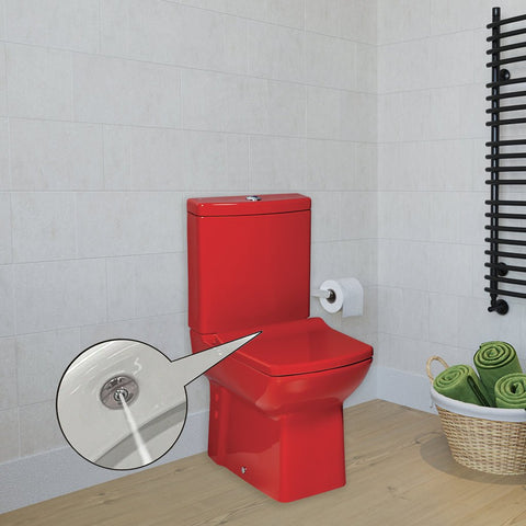 Laura RED Closed Couple Combined Bidet Toilet With Soft Close Seat - www.ultrabathroom.com