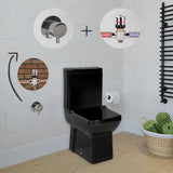 Laura BLACK Closed Couple Combined Bidet Toilet With Soft Close Seat