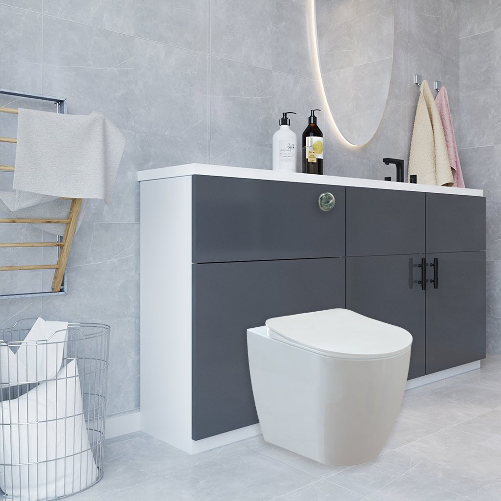 Modern Comfort Height Back to Wall Combined Bidet Toilet with Soft Close Lid - www.ultrabathroom.com