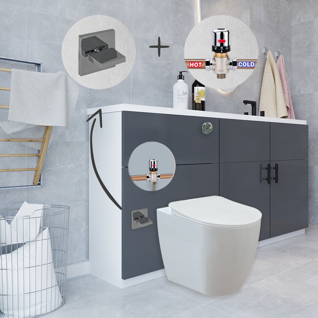Modern Comfort Height Back to Wall Combined Bidet Toilet with Soft Close Lid - www.ultrabathroom.com
