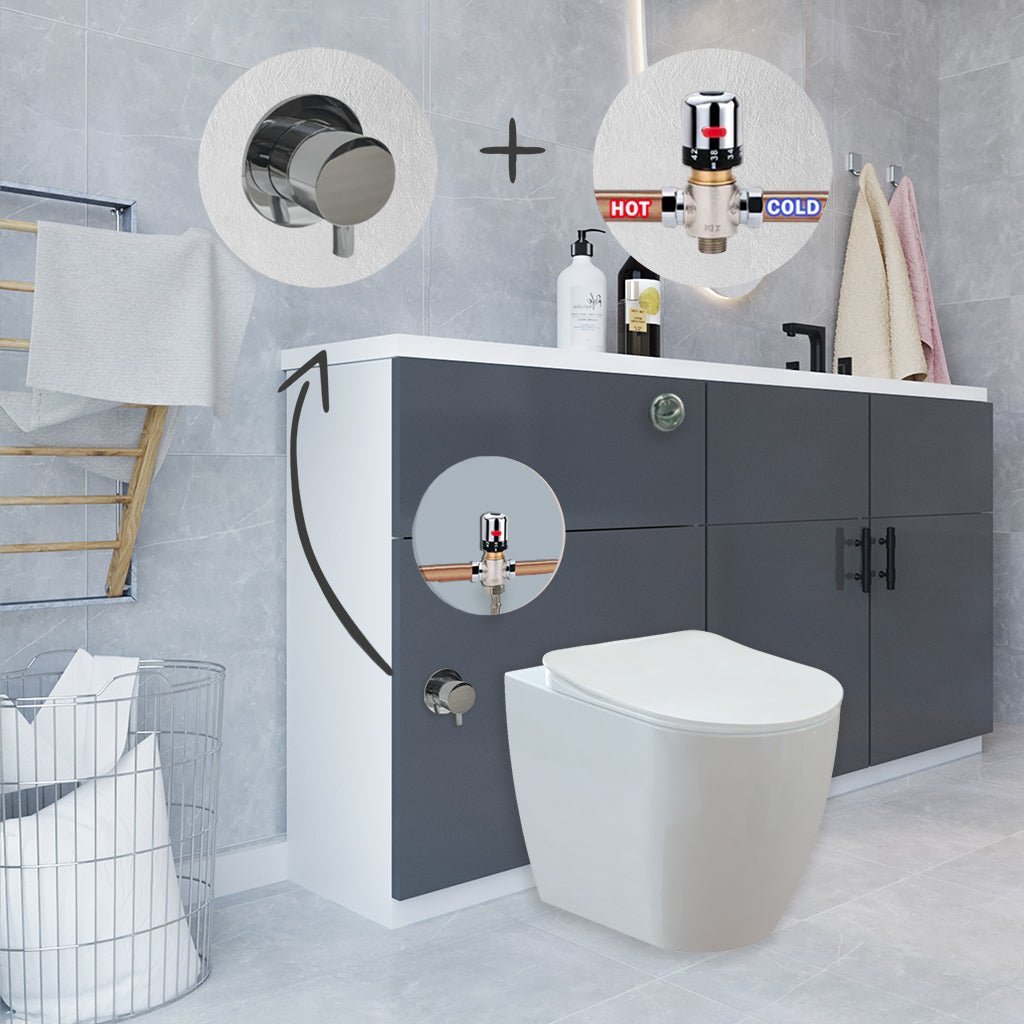 Modern Comfort Height Back to Wall Combined Bidet Toilet with Soft Close Lid - www.ultrabathroom.com