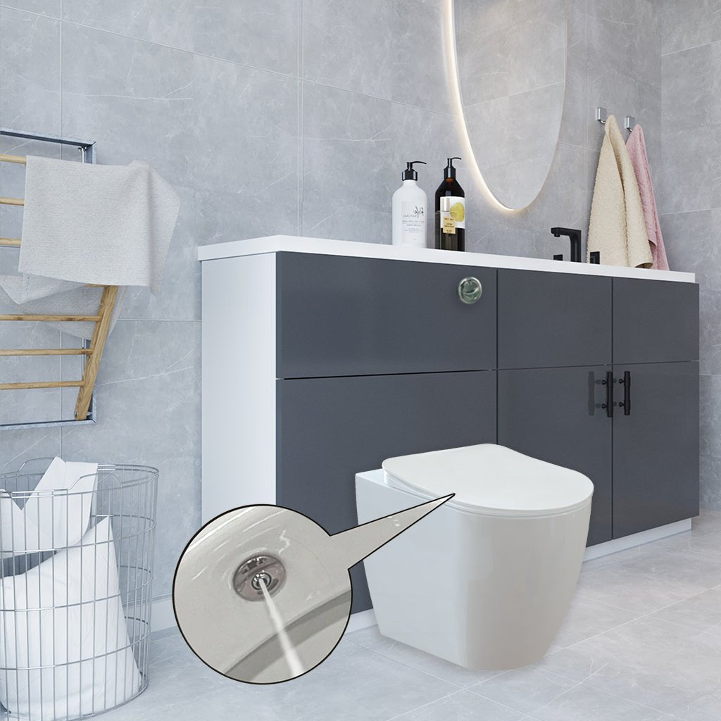 Modern Comfort Height Back to Wall Combined Bidet Toilet with Soft Close Lid - www.ultrabathroom.com