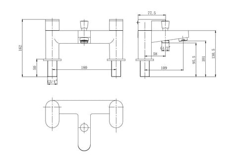 Pesa Bath Shower Mixer Tap With Kit Including Shower Hose and Handset - www.ultrabathroom.com