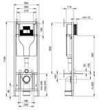 Premier Dual Flush Concealed WC Cistern with Wall Hung Frame Including Dual Push Plate - www.ultrabathroom.com