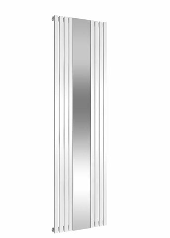 Reina Reflect Vertical Panel Designer Radiator in White / Black Finish